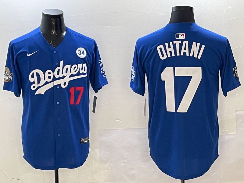 Men Los Angeles Dodgers #17 Ohtani Blue Fashion 2025 Nike MLB Jersey style 1->los angeles dodgers->MLB Jersey